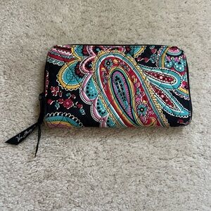 Vera Bradley Paisley Black and Pink Wallet